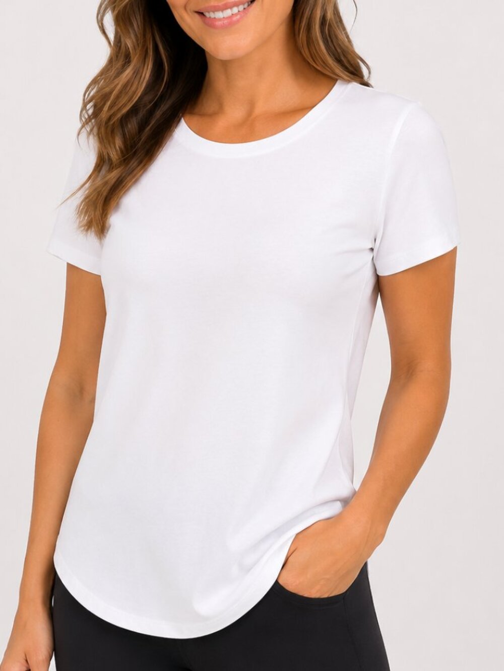 Lululemon Love Crewneck T-Shirt Size 6 White Pima Cotton Curved Hem Tee